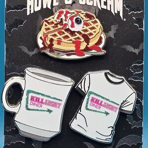 SeaWorld Busch Gardens Howl-O-Scream Killarney Diner 3 Pin Set Trading Pins